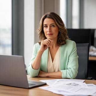 María López, redactora jefe, revisando una noticia en la redacción